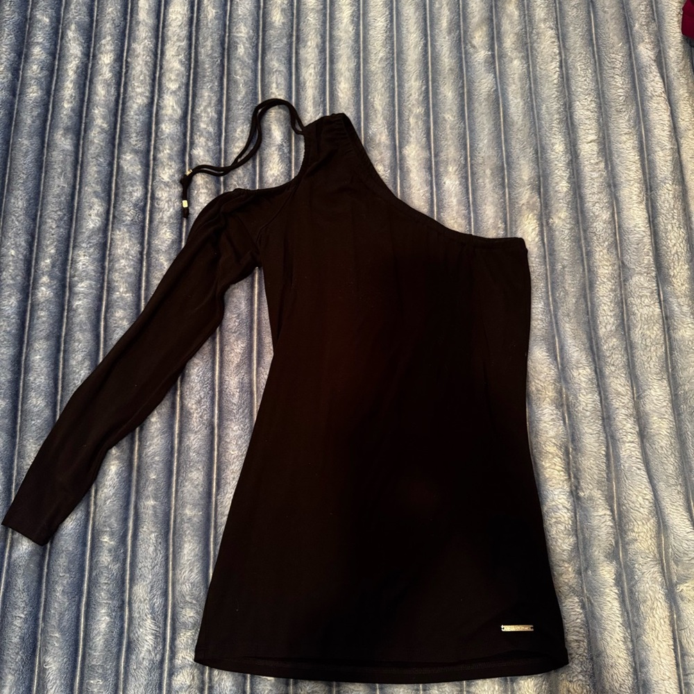 Michael Kors Black One-Shoulder Blouse